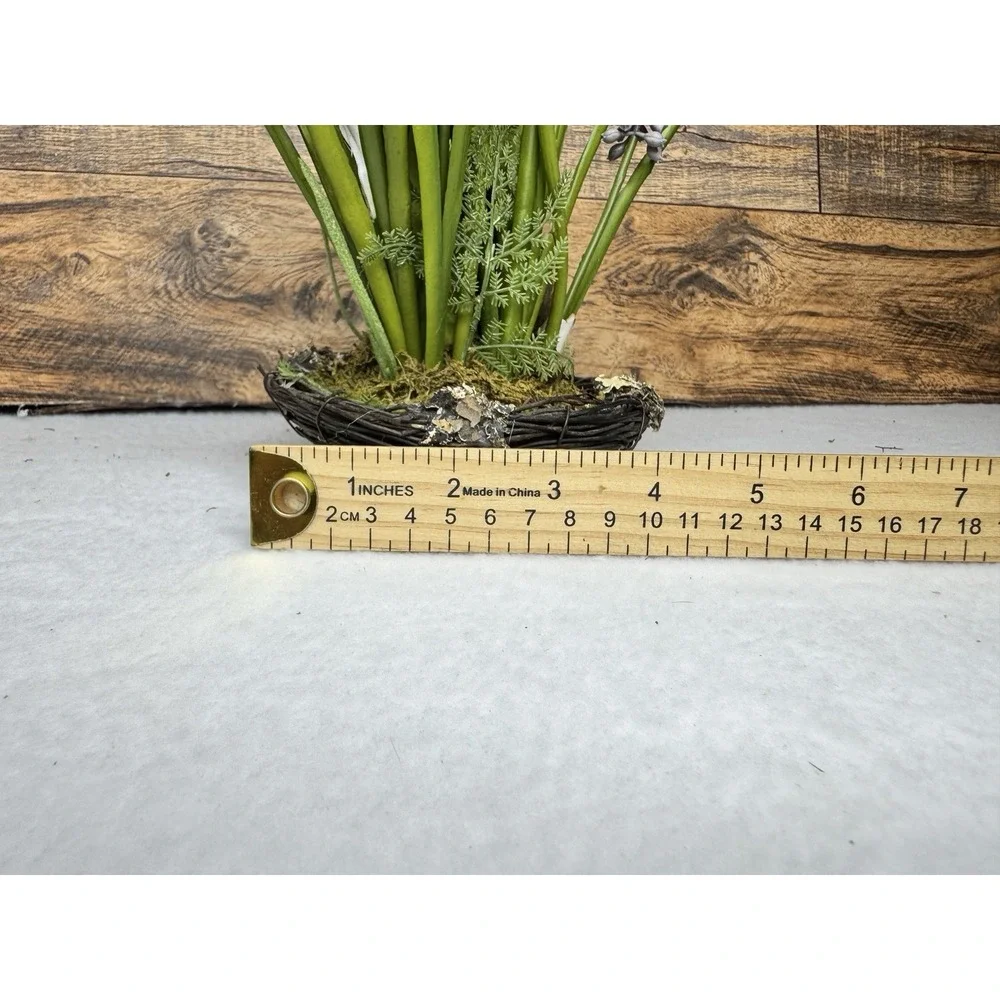 Set‎ Of 2 Pottery Barn Small Faux Floral Birdnest Arrangement 8